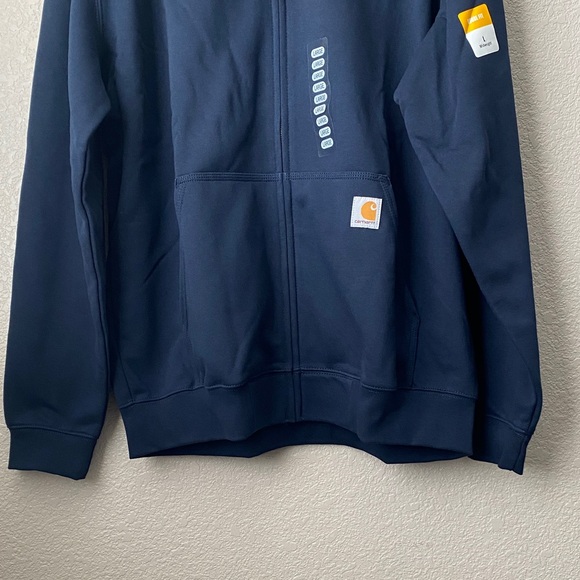 MEN'S  CARHARTT MIDWEIGHT FULL ZIP HOODIE SWEATSHIRT Size/Large/Blue - Picture 3 of 12